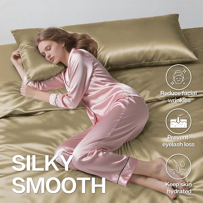 MR&HM Satin Body Pillow Cover, Soft and Breathable Body Pillow Case - Image 4