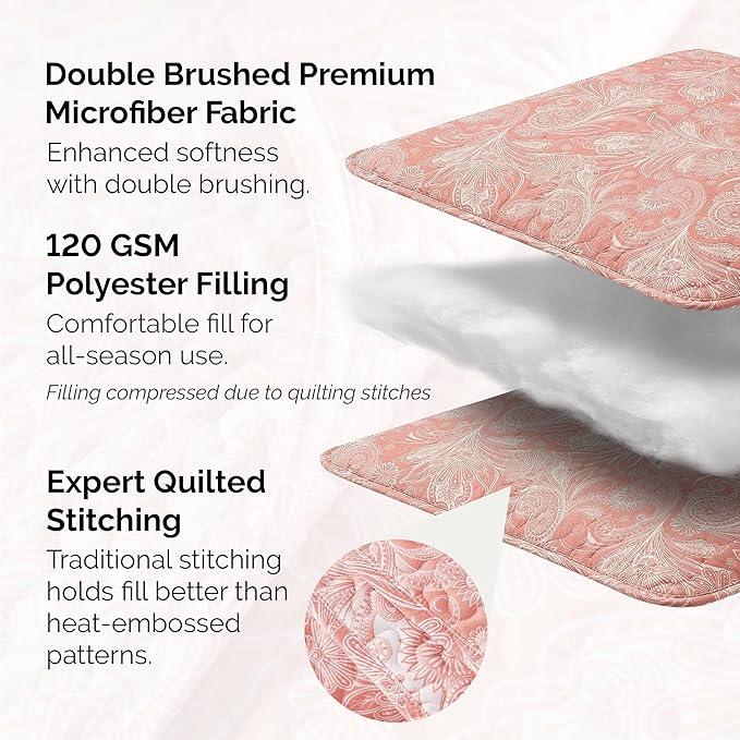 Southshore Fine Living, Inc. Paisley Quilt Set King/California Size, Light - Image 3
