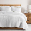 WDCOZY White Cloud Quilt Set Twin Size, Lightweight Soft Cross Stitch Bedspread by WDCOZY