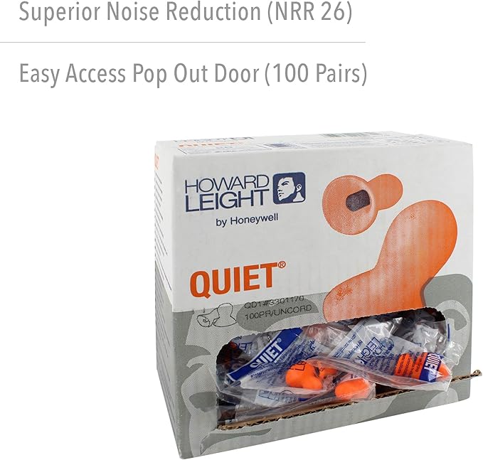 Howard Leight by Honeywell by Quiet Reusable Earplugs, 100 Pairs - Image 2