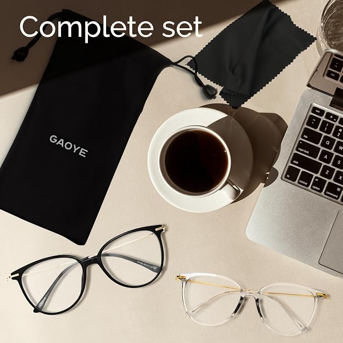 Gaoye Blue Light Blocking Glasses Women/Men, Fashion Cat Eye Fake Eyeglasses UV - Image 7