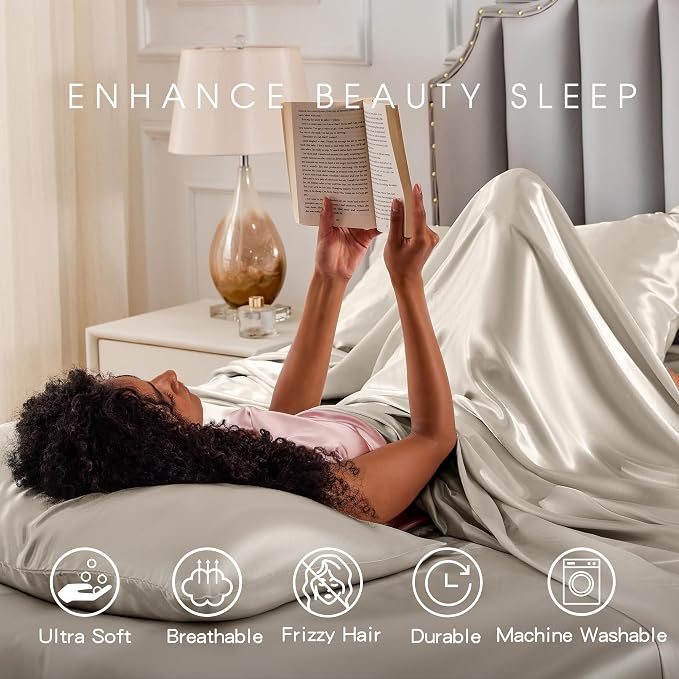 FreshCulture Satin Sheets Twin Size Bed Set - Image 7
