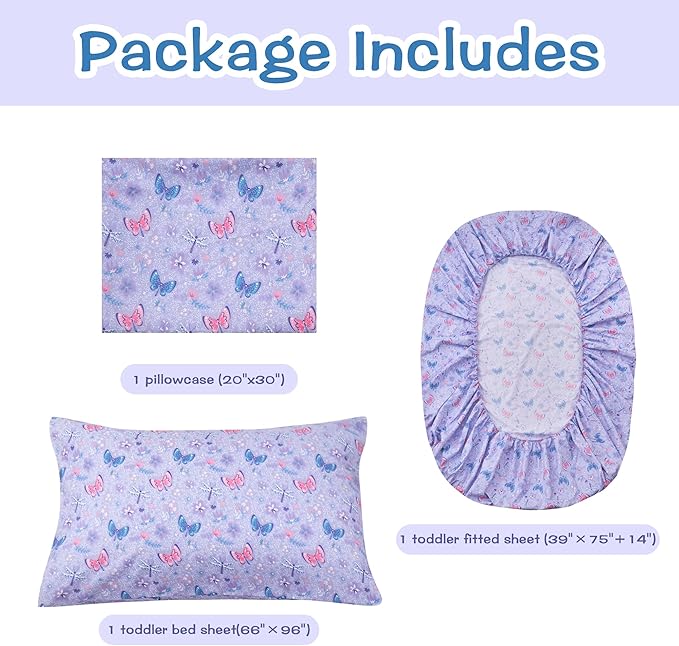 lasoftan Kids Sheet Set Twin Size 3 Pcs, Girls Sheet Set - Image 4