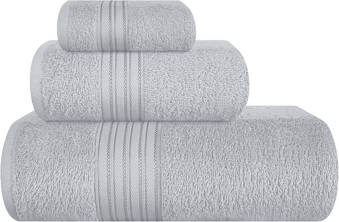 BOUTIQUO Ultra Soft 3 Pack Cotton Towel Set, Contains a Bath Towels 28x55 inch by BOUTIQUO