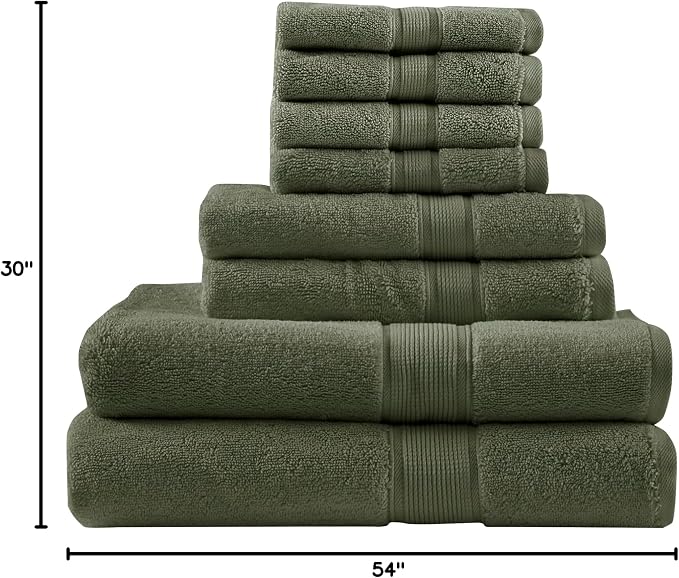 Madison Park 800GSM Bathroom Towel Set of 8 100% Cotton Bath Towel Set - Image 10