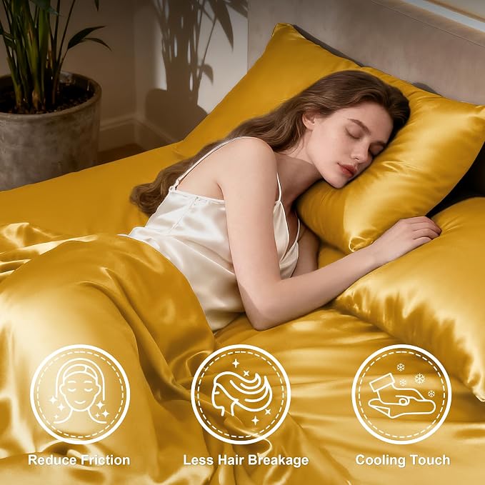 Love's cabin Twin Satin Sheets Sets - Image 3