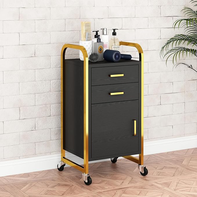 4ever2buy Black and Gold Salon Trolley Cart - Image 7