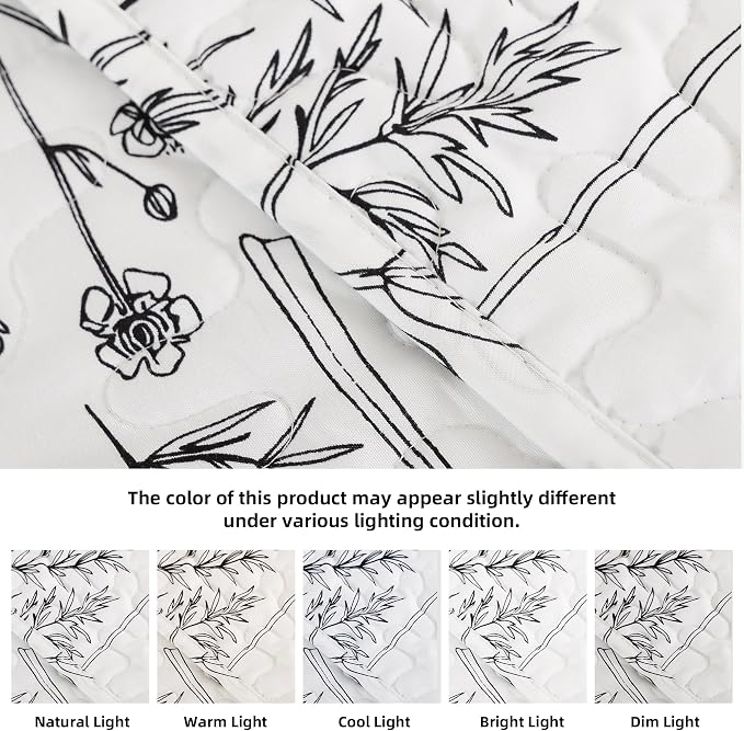 JANZAA Quilts Queen Size White Floral Bed Spread - Image 4