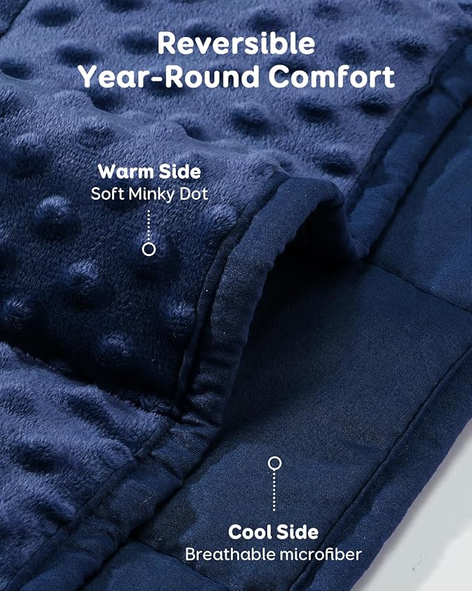 Kivik Weighted Blanket 12 lbs for Adults, Minky Dot Heavy Blankets, Microfiber - Image 3