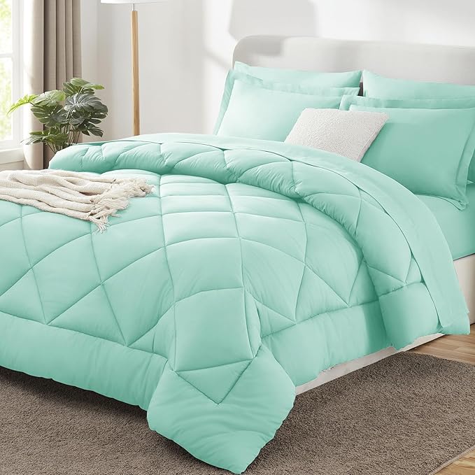 CozyLux Full Size Comforter Sets Mint Green by CozyLux