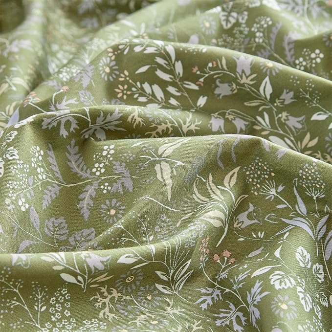 mixinni 3 Pieces Duvet Covers King Size, 100% Cotton Comforter Cover Wildflower - Image 5