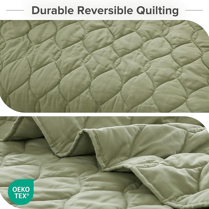 Comfort Spaces Queen Quilt Set Modern Reversible Ogee Coverlet Queen Bedding - Image 4