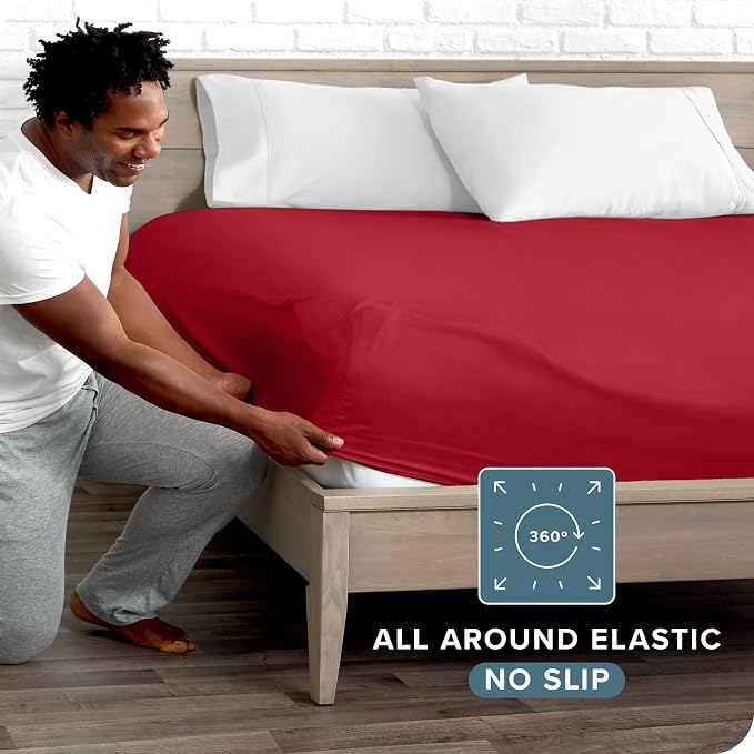 Bare Home Fitted Bottom Sheet Twin Size - Image 3
