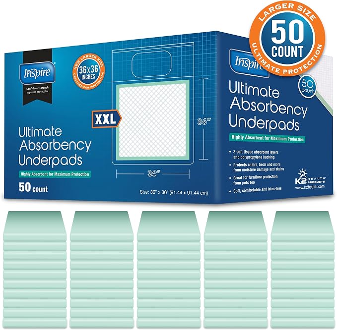 Inspire Extra Large Super Absorbent Disposable Bed Pads - Image 7