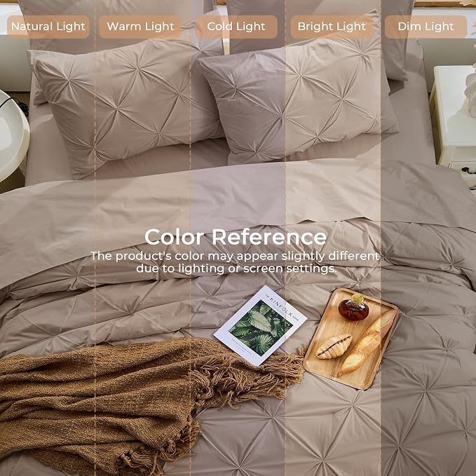 Sasttie Twin Comforter Set, 5-Piece Bed in a Bag, Pintuck Bedding Sets - Image 8