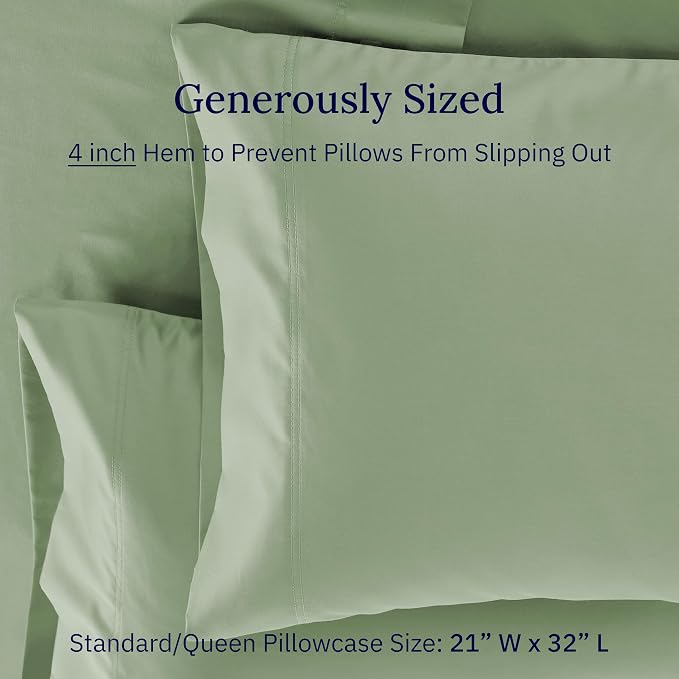 California Design Den Premium Standard Pillow Cases Set of 2-600 Thread Count - Image 5