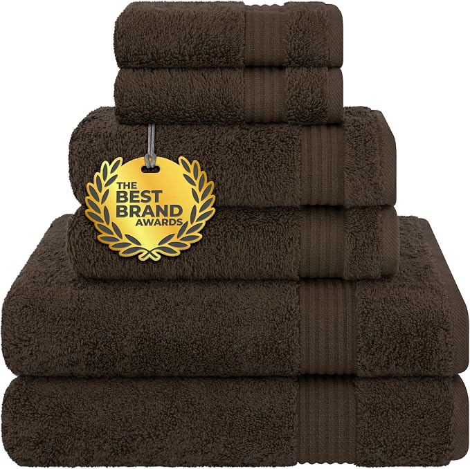 Cotton Paradise 6 Piece Towel Set, 100% Cotton Soft Absorbent Turkish Towels by UNITEDHOMETEXTILE