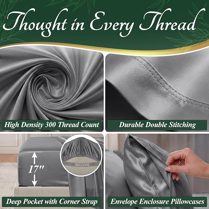 DECOLURE 100% Viscose Derived from Bamboo Sheets King Size - Image 4
