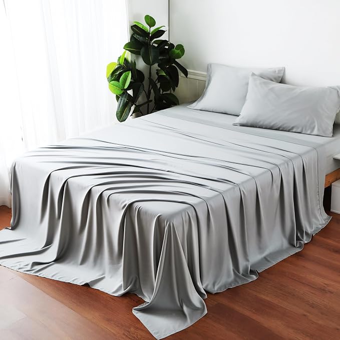 Bamboo Viscose Flat Sheets Only, 400 Thread Count Sateen Weave TwinXL Size Flat - Image 7