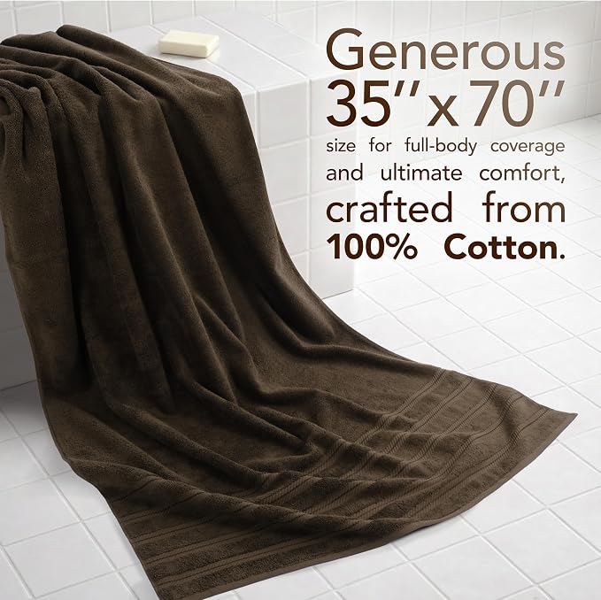 American Soft Linen 35x70 Jumbo Large Bath Towel, 600 GSM 100% Cotton Turkish - Image 2