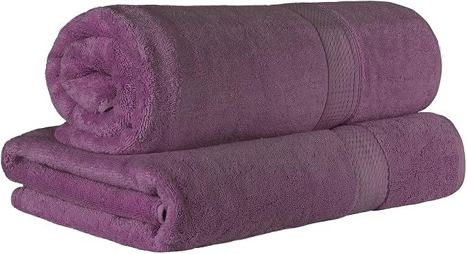 SUPERIOR Egyptian Cotton Pile Bath Sheet Set of 2, Ultra Soft Luxury Towels - Image 2