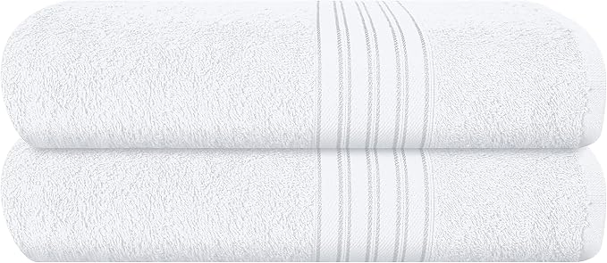 BOUTIQUO 100% Cotton 2 Pack Bath Towel Set 28x55 inches, Eco-Friendly Large by BOUTIQUO