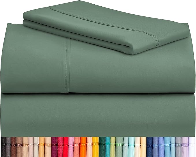 LuxClub 3 PC Sheet Set Sheets Deep Pockets 18" Eco Friendly Wrinkle Free Sheets by LuxClub