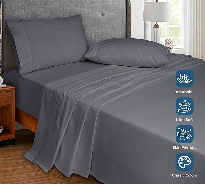 Royale Linens 100% Organic Cotton California King Flat Sheet Only - Image 4