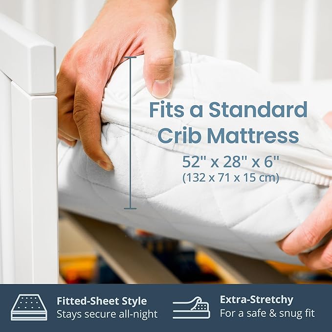 SafeRest Waterproof Crib Size Mattress Protector - Image 4