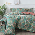 FADFAY Floral Duvet Cover Queen Button Closure 100% Cotton 600 TC Teal by CottonWorldSweetDream