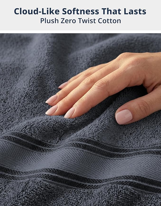 LANE LINEN 100% Mercerized Cotton Bath Towels Set of 18 – Zero Twist, 6 Bath - Image 4