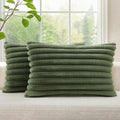 decorUhome Cozy Faux Fur Throw Pillow Covers 12x20 Set of 2 Decorative Soft by decorUhome