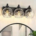 Bathroom Light Fixtures Over Mirror, 3-Light Matte Black Vanity Light by Metwet