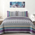 WONGS BEDDING Boho Quilt Set California King Size, Lightweight Bedspread by WONGSBEDDING