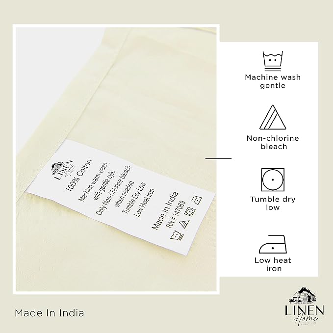 Linen Home 100% Cotton Percale Sheets Queen Size, Deep Pocket, 4 Pieces Set - Image 4
