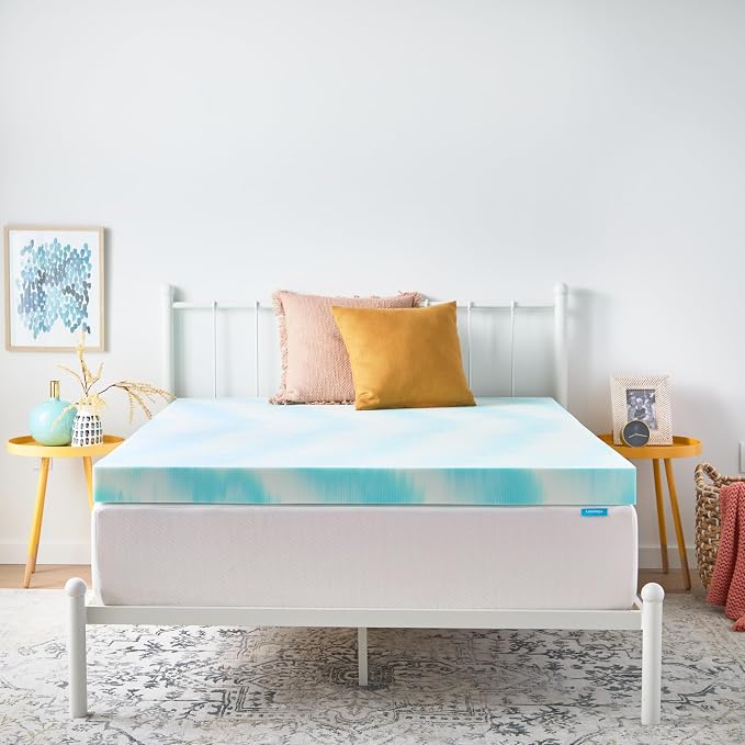 Linenspa 4 Inch Swirl Gel Memory Foam Mattress Topper, California King Size – - Image 9