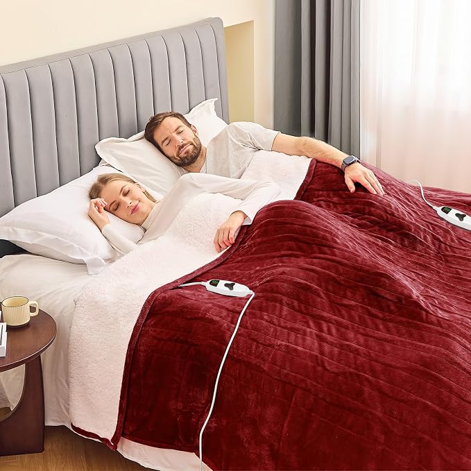 greenoak Heated Blanket Electric King Size 100"X90" Dual Control, Heating - Image 3