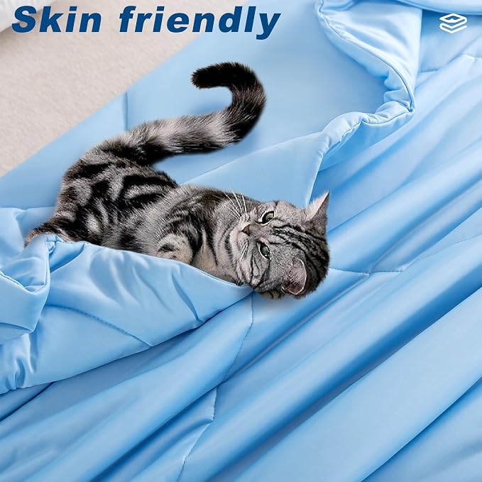 Cooling Comforter Twin Size, Double-Sided Cold Tech Fabric Quilted Bed - Image 6