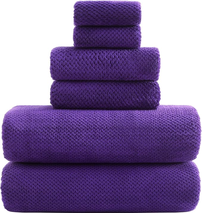 YTYC 29x59 Inch Bath Towels Set of 6 Large, Super Soft Lint Free Lightweight by YTYCTowels