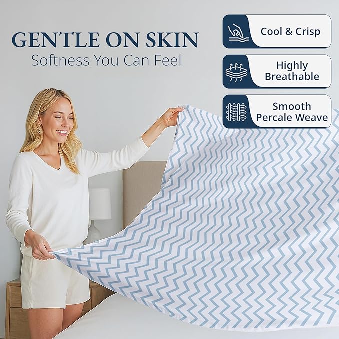 Lane Linen 100% Organic Cotton Queen Size Flat Sheet Only - Image 4