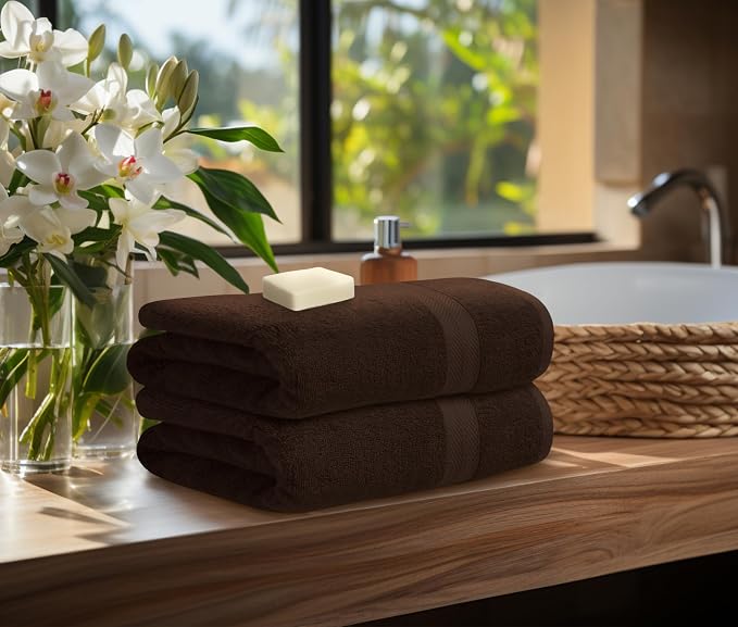 Avalon Towels Luxury 8 Piece Chocolate Towels Set, 2 Bath Towels, 2 Hand Towels - Image 3