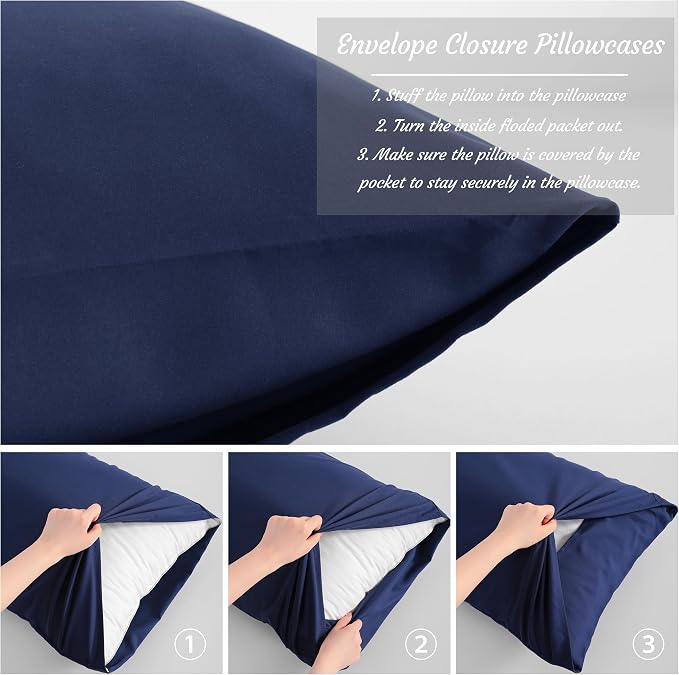 NTBAY King Pillow Cases Set of 2, 2 Pack Brushed Microfiber 20x40 Pillow Cases - Image 4
