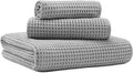 MICROFI New Microfiber Waffle Bath Towels, 3 Pieces, Fast Drying, Lint Free by Unknown