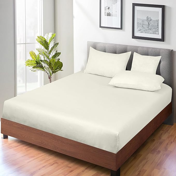 ROYALE LINENS 300 Thread Count 100% Long Staple Combed Cotton Fitted Sheet Queen - Image 7