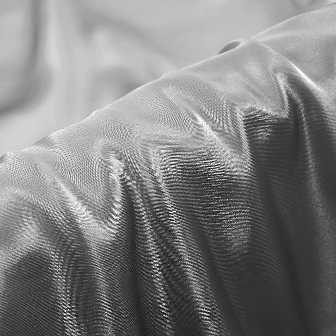 Aormenzy Satin Body Pillow Cover Set of 2, 20x54 Inches Silver Grey Case - Image 2
