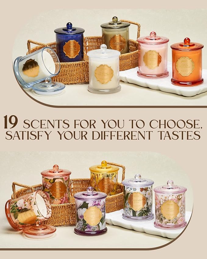 M&SENSE Lilac Rose Spring Floral Scented Candle, 2-Wick 12.7oz 75H Non-Toxic - Image 8