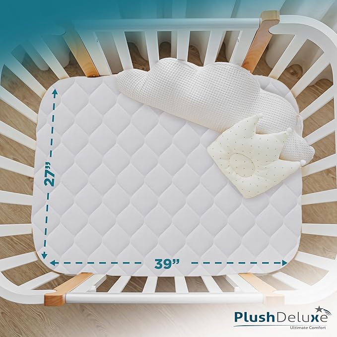 PlushDeluxe Pack and Play Mattress Protector, Waterproof Playard Pack N Play - Image 2