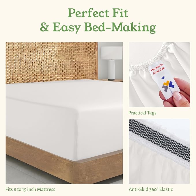 California Design Den 100% Organic Cotton Fitted Sheet Full Size Only - Image 6