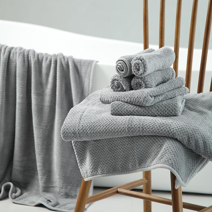 2 Pack 40"x 80" Extra Large Bath Towel Sheet Set, Oversized Bath Sheet Towels - Image 3