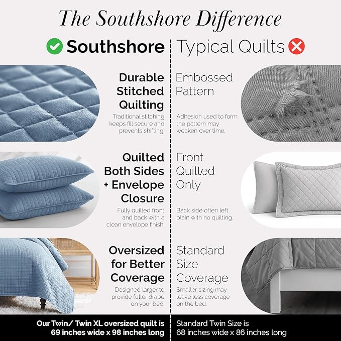 Southshore Fine Living, Inc. Twin Size Quilts, Microfiber Quilt, Lightweight - Image 4